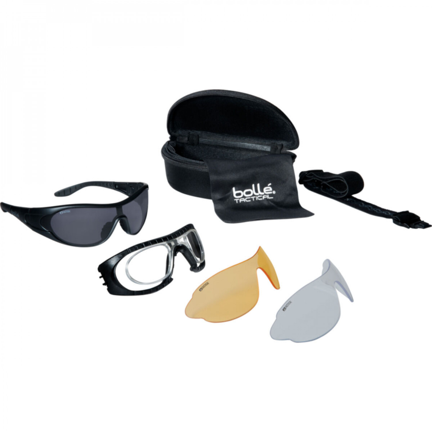 Окуляри балістичні Bolle RAIDERkit, комплект 3-х лінз (сірі, жовті, прозорі), захисне покриття